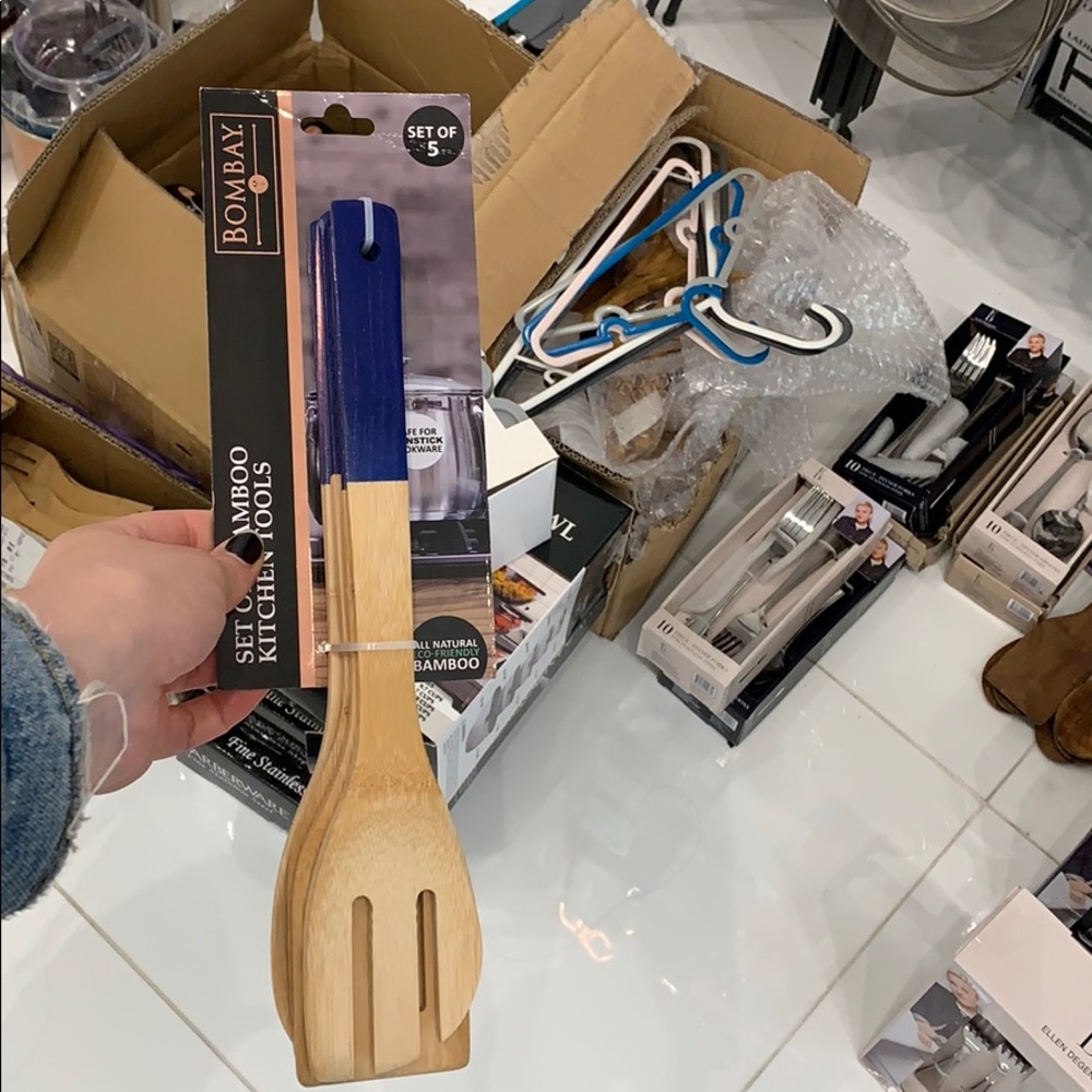 Set of 5 bamboo kitchen tools